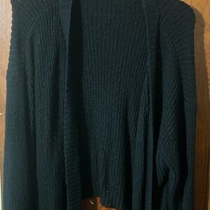 Maurices Black Open-Front Ribbed Cardigan